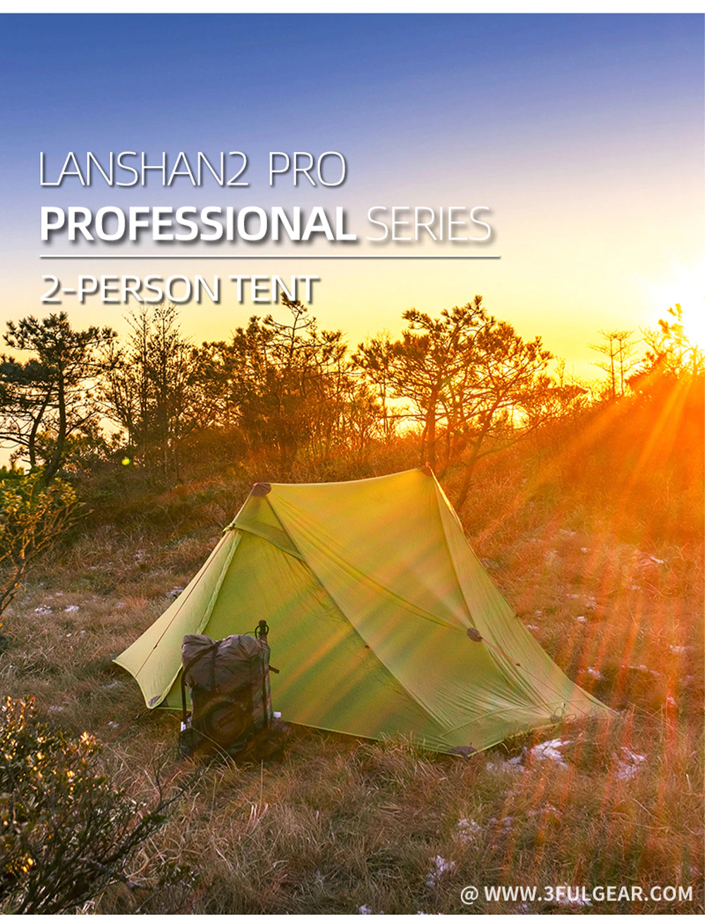 Cheap Goat Tents 3F UL GEAR Camping Tent Ultralight 2 Person 4 Season Professional 20D Silicone Nylon Outdoor Tent For Hiking LanShan 2 Pro   